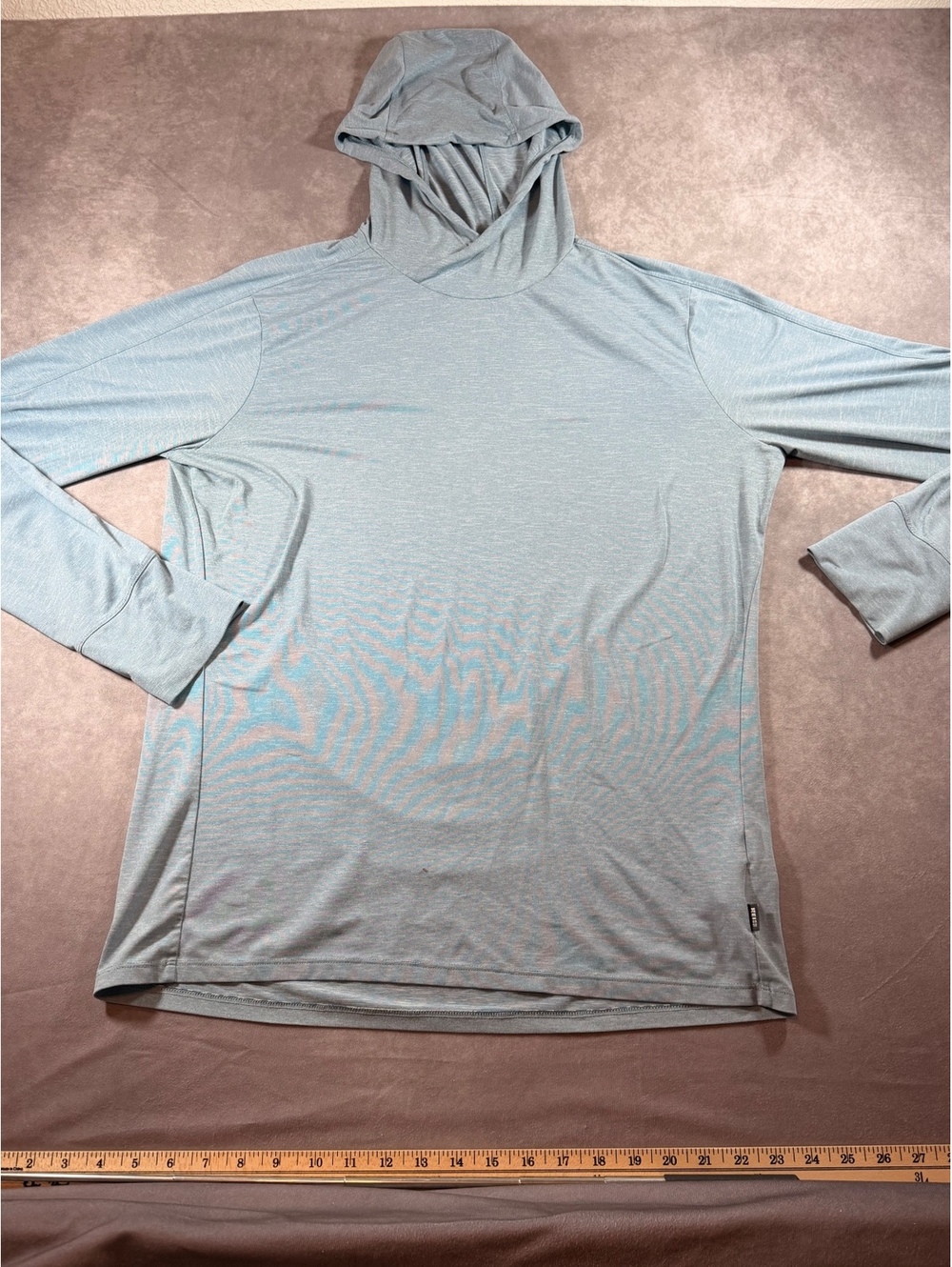 REI Co-op blue hooded long sleeve shirt